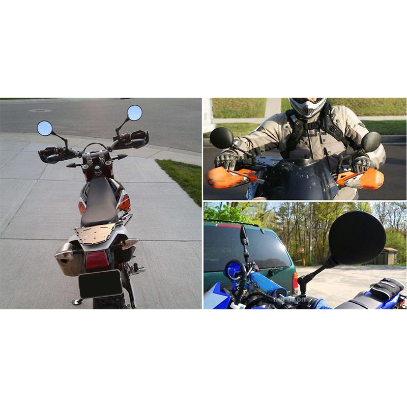Rétroviseur de moto universel noir, une paire, miroir rond pliant Anti-chute, miroir latéral de moto