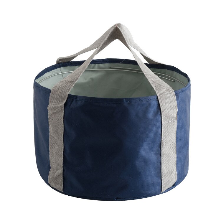 GESEW Foldable Basin Outdoor Travel Water Bucket Portable Foot Bath Bucket Multipurpose Folding Washbasin Large Capacity Basin: NavyBlue