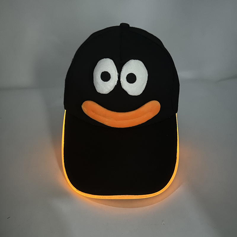 Sombrero de béisbol brillante con luz LED, gorra luminosa de Hip Hop para Rap, DJ, baile, club nocturno, Bar, accesorios de , suministros de sombrero de hip hop de neón