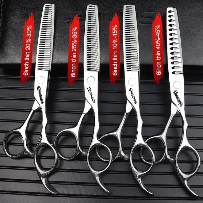 Cortapelos profesionales y auténticos, juego de corte de dientes planos, peluquería exclusiva con tijeras y cortapelos