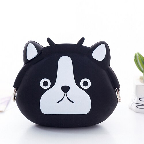 Silicone coin purse cartoon coin bag child wallet headset bag mini student small coin bag cute clutch bag: Clear