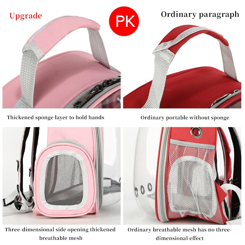 Portable Pet Cat Backpack Outdoor Travel Breathable Capsule Capsule Small Dog Cat Backpack Pet Carry Transparent Backpack