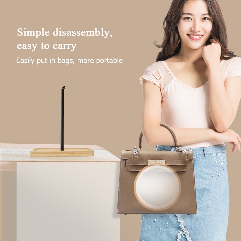 Houten bureau led make-upspiegel 360 graden draaibaar usb-oplaadbaar intelligent verstelbaar licht touchscreen schoonheidsspiegel