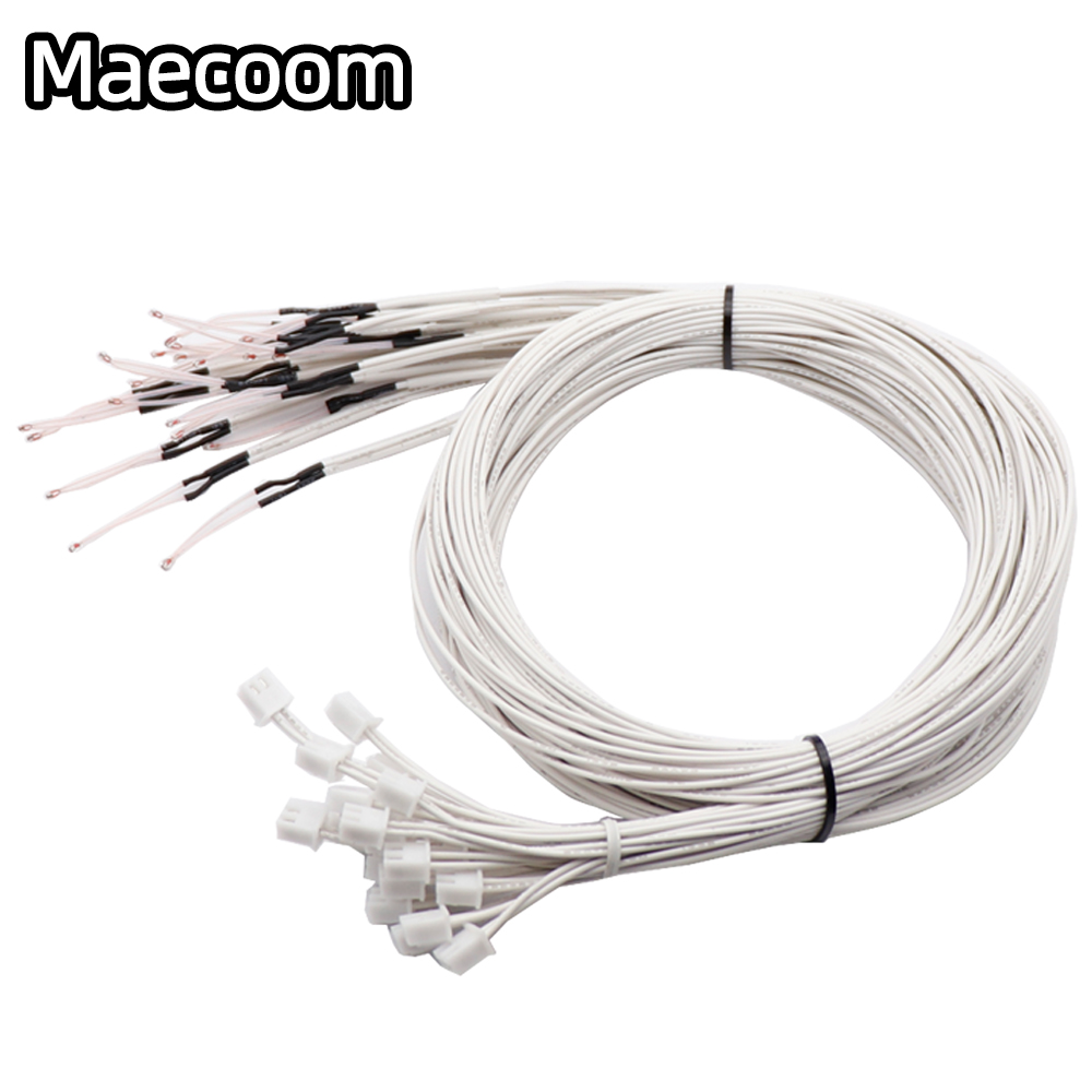 3D Printer parts Thermistor NTC Temperature Sensor 3950 1% line100&amp;150cm 100K with XH2.54 Dupont Terminal 2P Connector Terminal