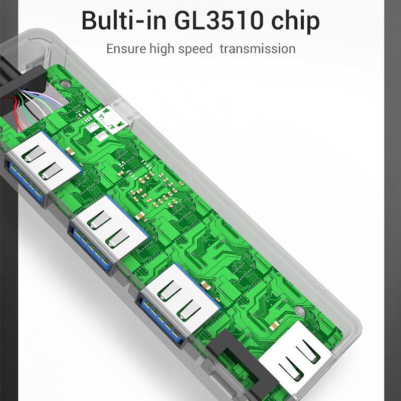 Vention USB HUB 4 Port USB 3.0 2.0 Splitter With Micro USB Power Port Multiple High Speed OTG Adapter for Computer Laptop phone