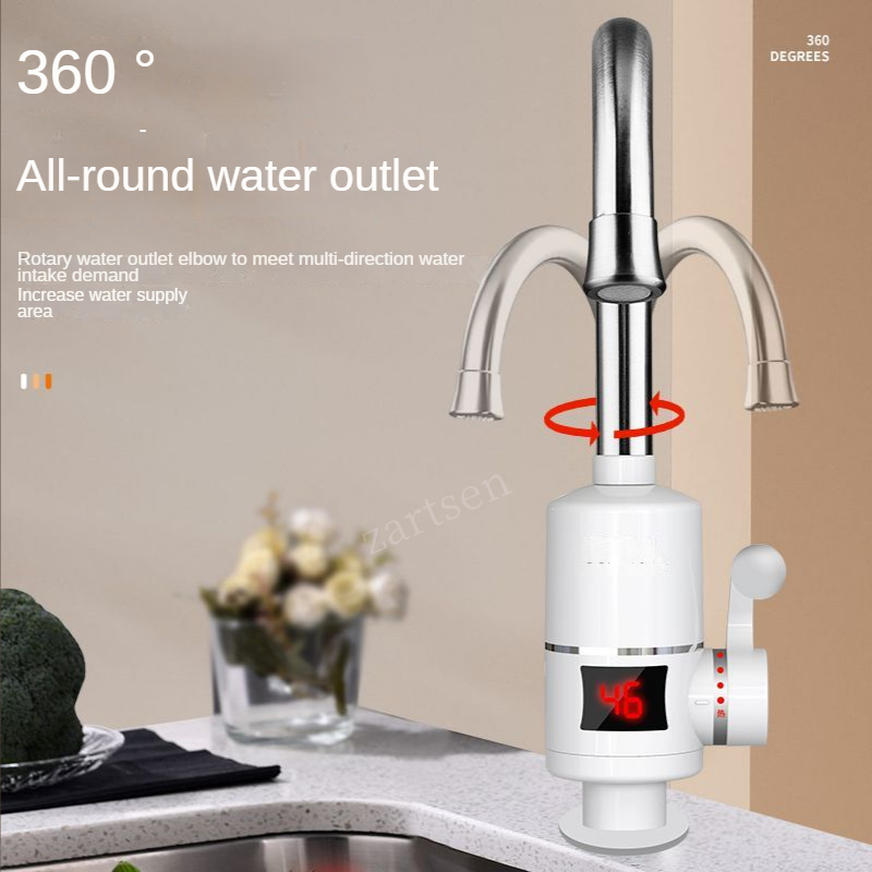 Grifo calentador de agua eléctrico para cocina, calentador instantáneo de agua y fría, sin depósito