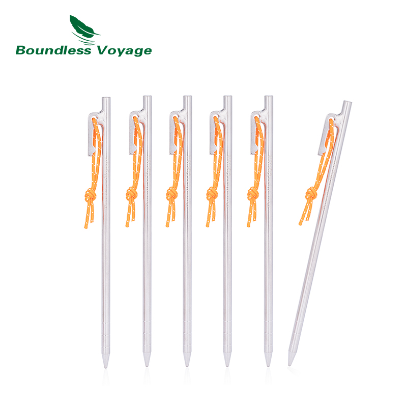 Boundless Voyage Tytanu śledzie do namiotu Camping namiot Nails stawki Heavy Duty kołki ziemne akcesoria do namiotów do twardych ziemia 4/6 sztuk: Brązowy