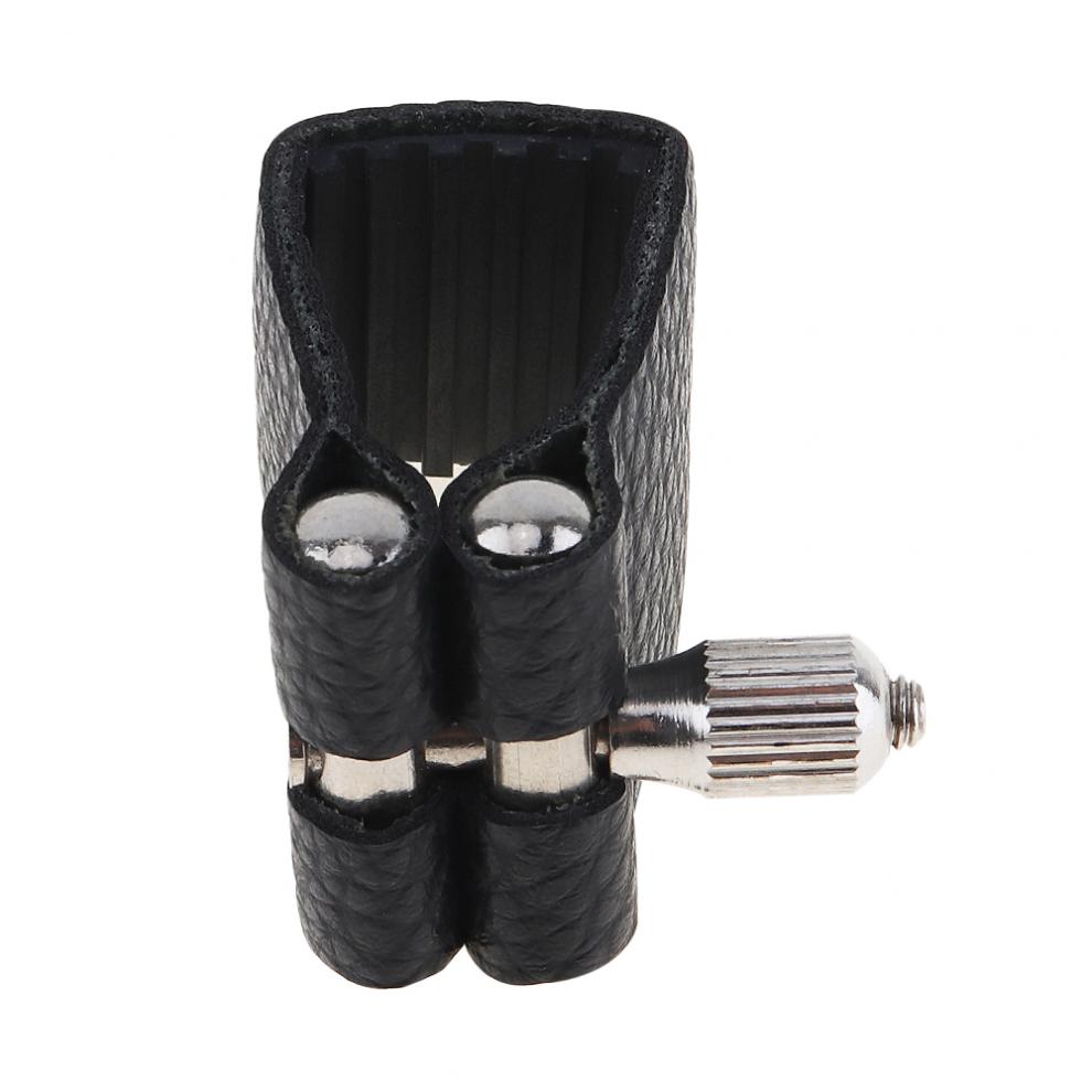 Saxofoon rietbinder duurzame leren rietbinder altsax mondstuk clip down e met zachte rubberen sluiting voor altsaxofoon