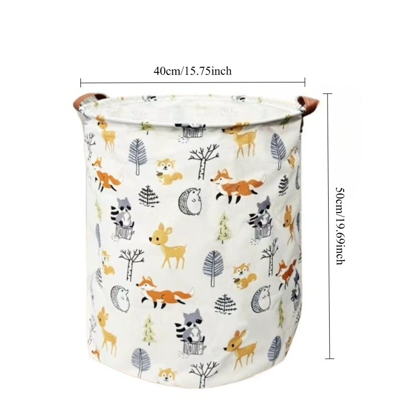 1 stks opvouwbare kleding wasmand cartoon patroon woondecoratie multifunctionele opvouwbare opslagmand opslagcontainer: Black