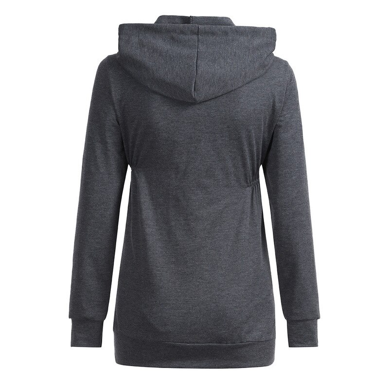 Chaqueta con capucha de maternidad para mujer, ropa de abrigo para mujer, suéter de manga larga, Color sólido, camisa para mujeres embarazadas, abrigos para embarazadas