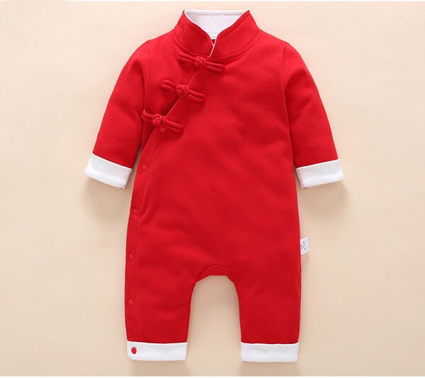 Ropa de algodón para niños traje de cuerpo del bebé es un traje tang de cuello alto de estilo chino