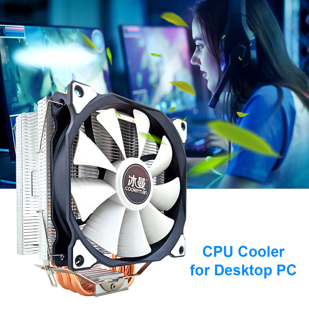 PC Desktop Computer Case Cooler Fan 12cm CPU Fan 6 Heat Pipes Cooler PWM Heatsink Radiator for Intel AMD