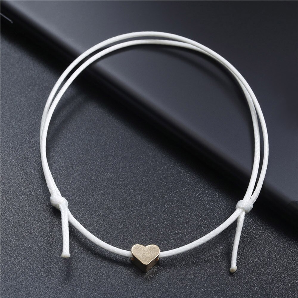 Summer Beach Heart Shaped Charm Rope String Anklets For Women Ankle Bracelet Woman Sandals On the Leg Chain Foot Jewelry: F