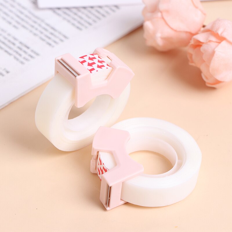 Random Clear Adhesive Tape with Tape Cutting Tool Writable Invisible Correction Tape School Stationery Protable Tape Dispenser