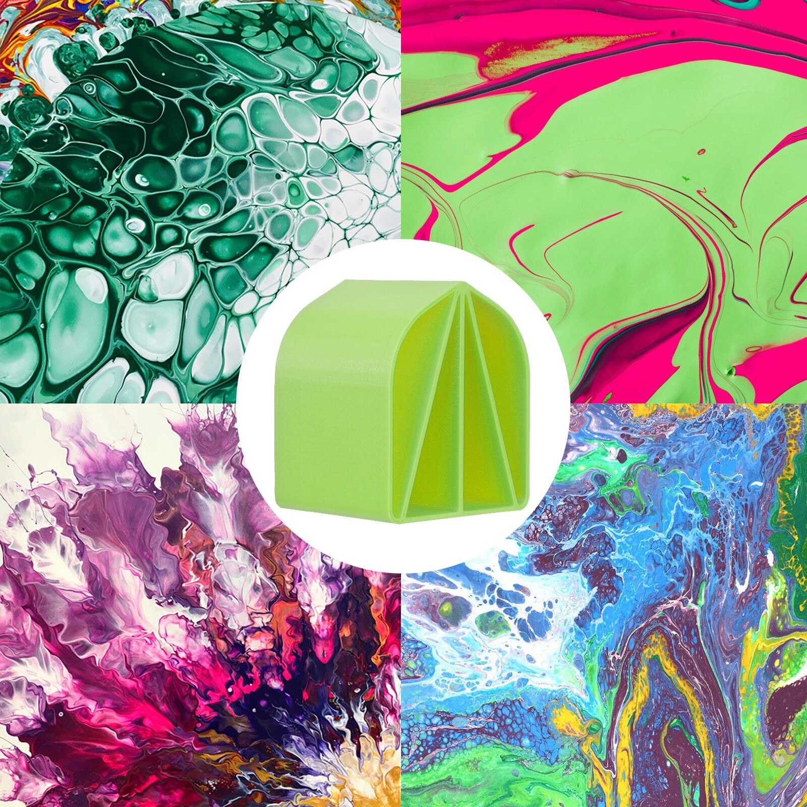 Acrylic Pour Cup 4 Channels Paint Pouring Split Cup Art Pour Supplies Oil Drawing Tools Painting Color Distribution Box