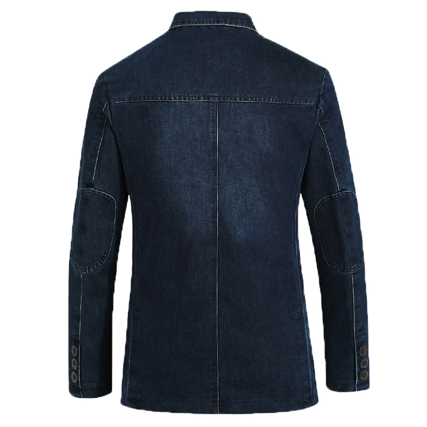 NIAN Jeep Men's Denim Casual Blazer Men Cotton Vintage Suit Jacket Male Blue Coat Denim Jacket Plus Size Jeans Blazers