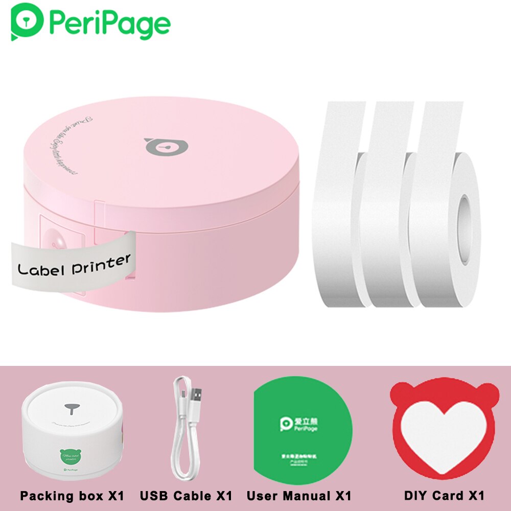 PeriPage L1 Printer Mini Pocket Label Maker Sticker Inkless Portable Thermal Label Printer Bluetooth-compatible: P-3 Roll Paper