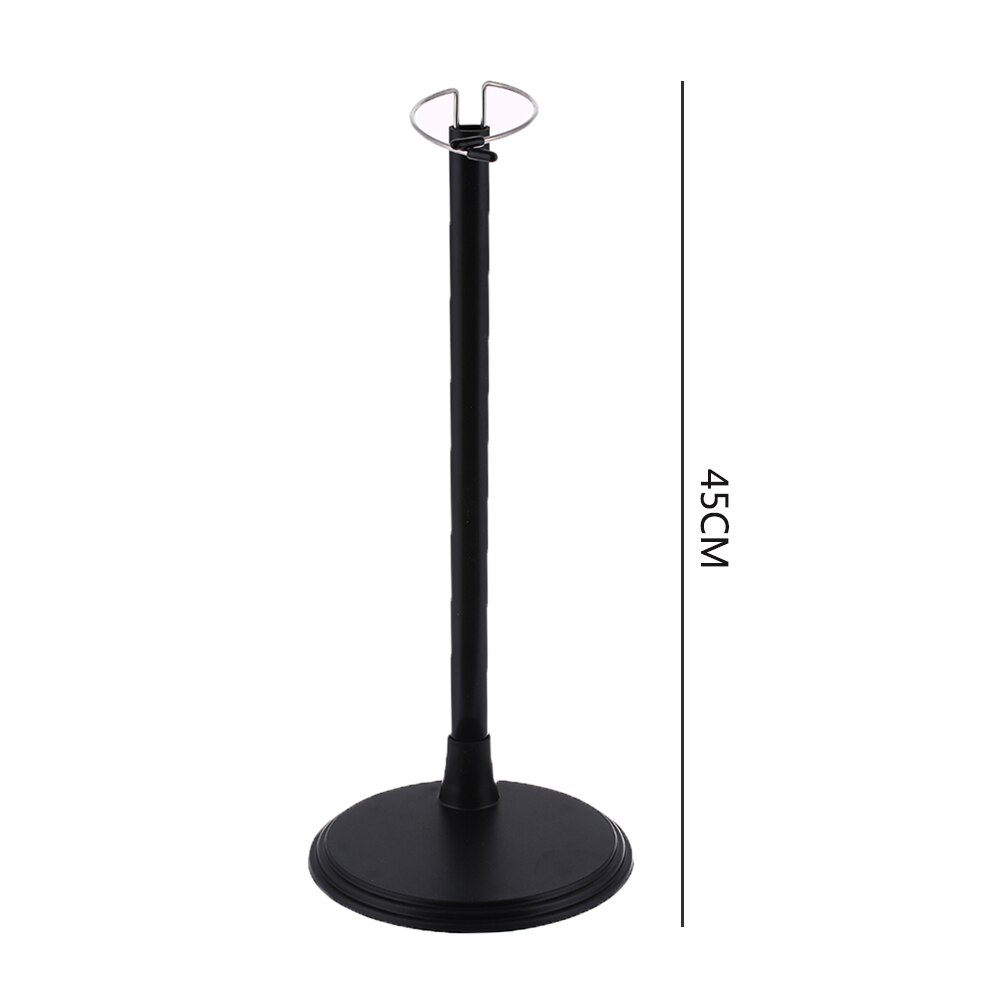 Söt justerbar metall vit svart docka docka docka handledshållare fäste stöd dockskåp tillbehör barn flickor leksak: 5- svarta 45cm