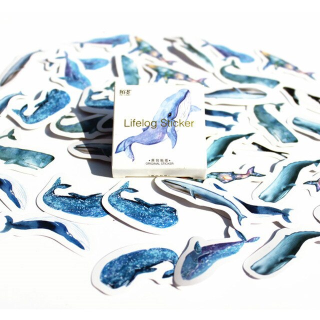 45 pièces/boîte papeterie autocollants chat griffe bricolage planète papier collant Kawaii animaux paysage autocollants décoration journal Scrapbooking: 96