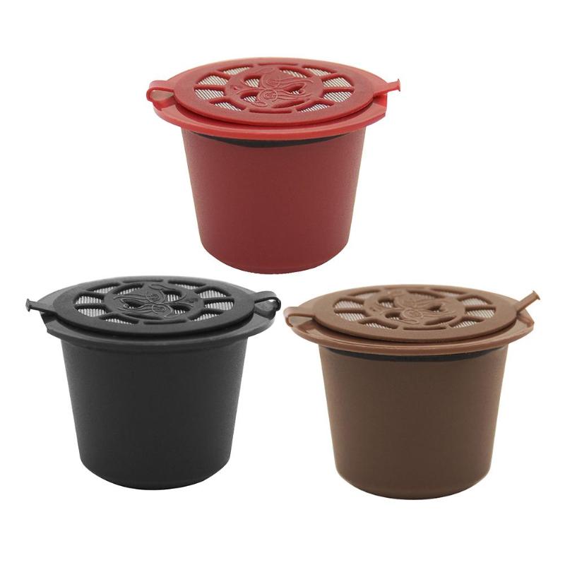 1PC Reusable Refillable Coffee Capsule With Spoon Plastic Coffee Filter Pod For Nespresso Machine Refill Coffee Capsule Filter