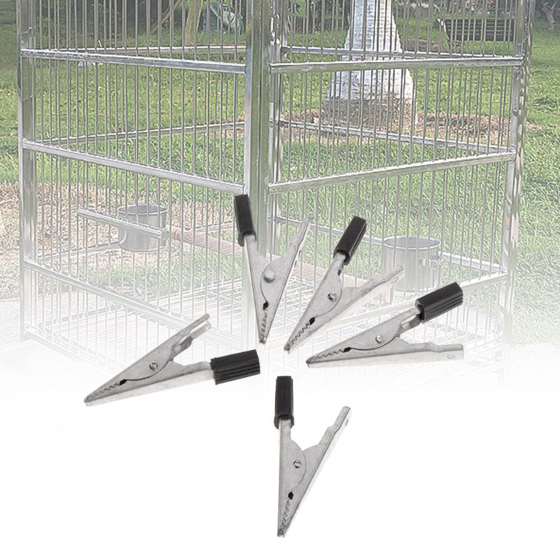 5 stks Kooi Clip Papegaaien Vogels Voorkomen Escape Metalen Veiligheid Deurslot Accessoires Metalen Kooi Clip Vogel Levert Dierbenodigdheden