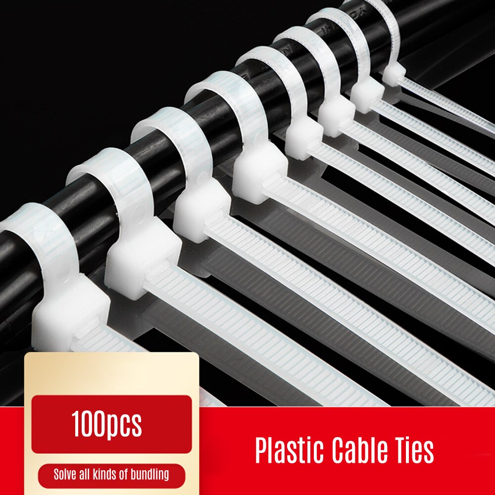 100Pcs Nylon Kabelbinders 14 Inch 176lb Zelfsluitende Plastic Zip Ties Treksterkte Voor Draad Organisatie fixatie Pakket