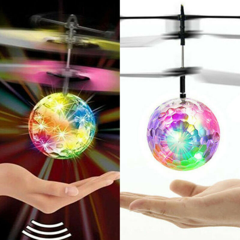 Magic Elektrische Vliegende Bal Helicopter Crystal LED Licht Infrarood Sensor Kids Speelgoed