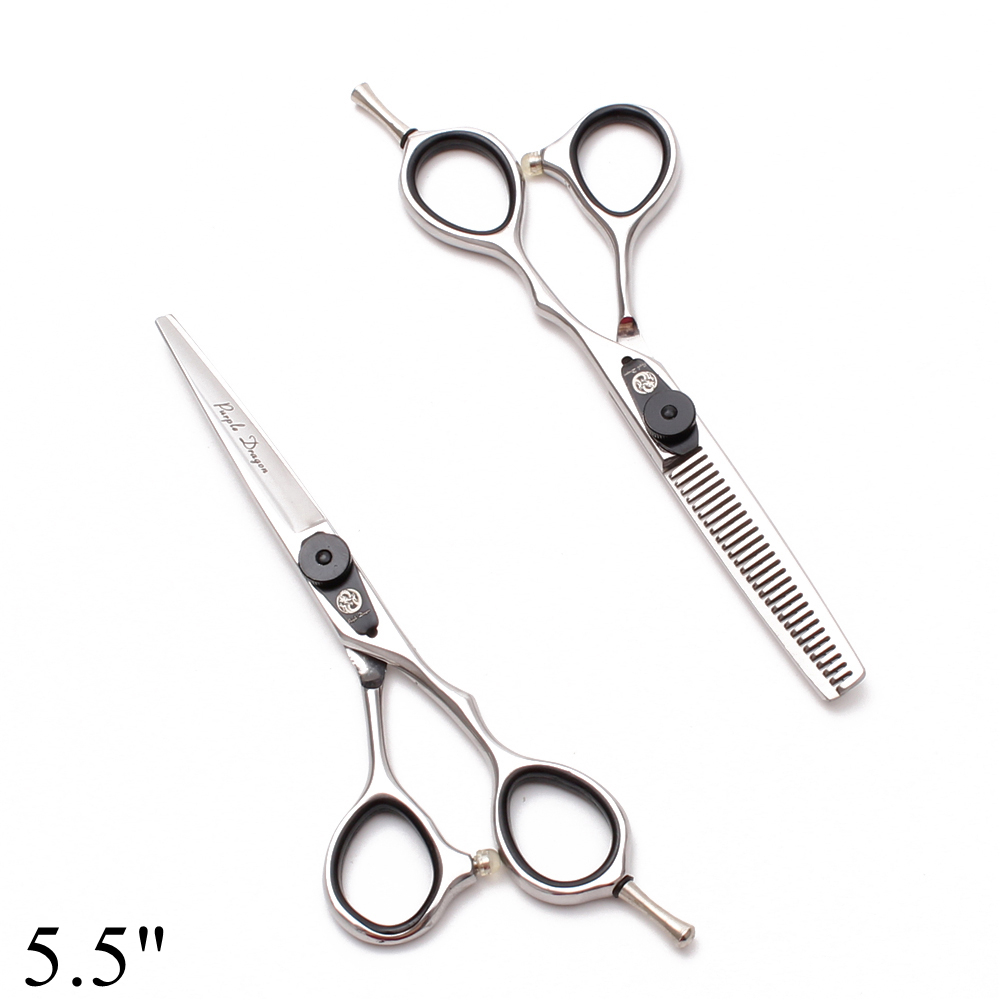 Purple Dragon 5.5 "6" JP 4440 ciseaux amincissants, ciseaux pour couper les cheveux, repose-doigt, Z9015: Z9015 Yin D 55N