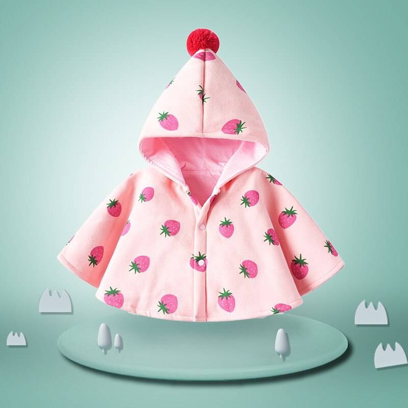 Autunno e inverno abbigliamento per bambini mantello per bambini cartone animato scialle antivento doppio strato mantello infantile uscita cappotti per bambini con cappuccio
