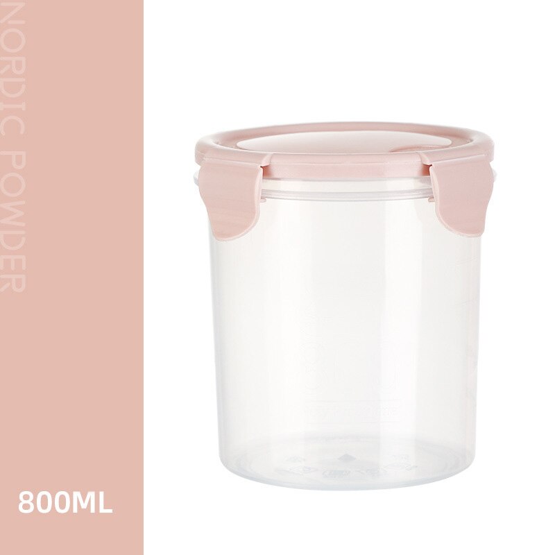 1Pcs Verzegelde Pot Snack Fles Keuken Behoud Huishoudelijke Graan Kan Food Grade Plastic Transparante Opbergdoos Opslagtank: M pink