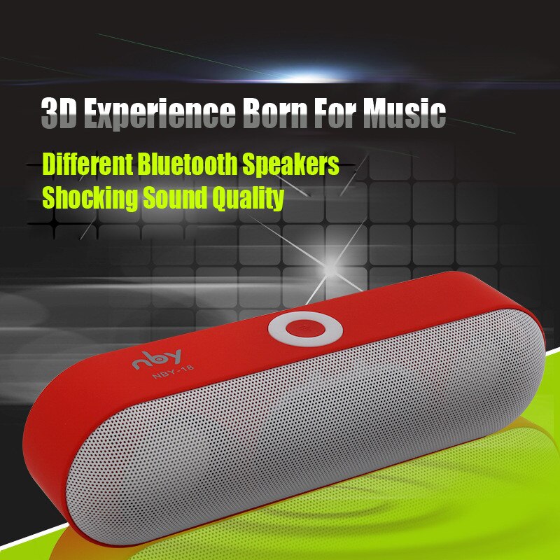 Mini Bluetooth Speaker Portable Wireless Speaker Sound System 3D Stereo Music Surround Support TF AUX USB NBY18 for Smartphones