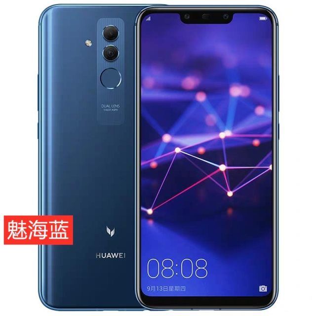 Officiële Huawei Glas Batterij Back Cover + Camera Lens Frame Achter Deur Behuizing Case Vervanging Deel Voor Huawei Mate 20 lite: blue