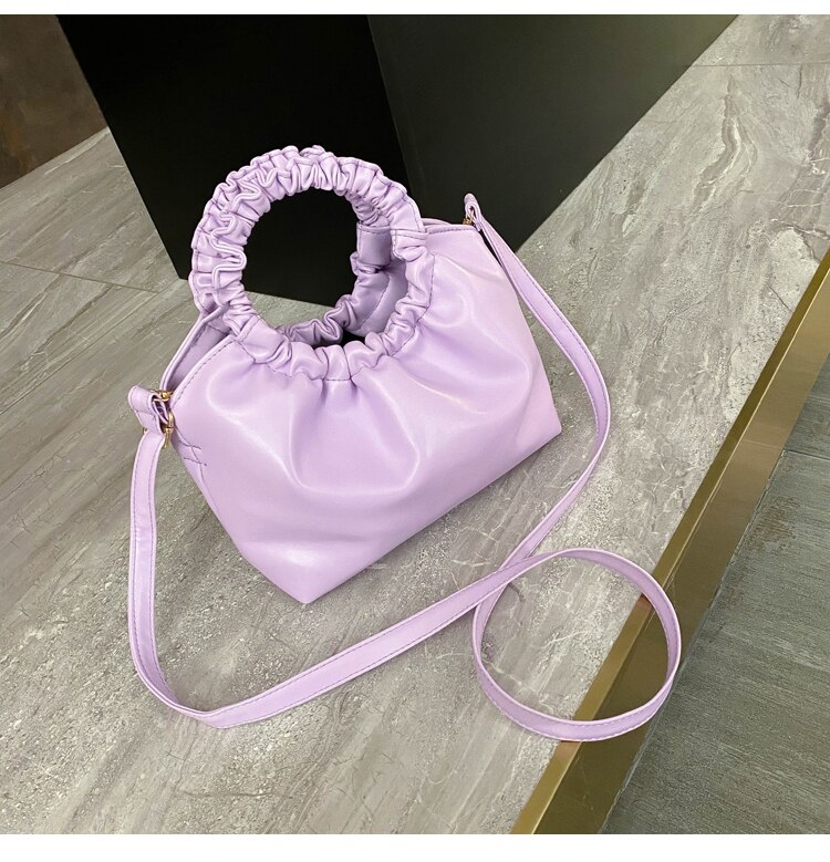 Bolso pequeño de cuero de lujo para mujer, bolsa de mano de noche suave, bandolera de cuero, bolso de mano: Purple3 bag