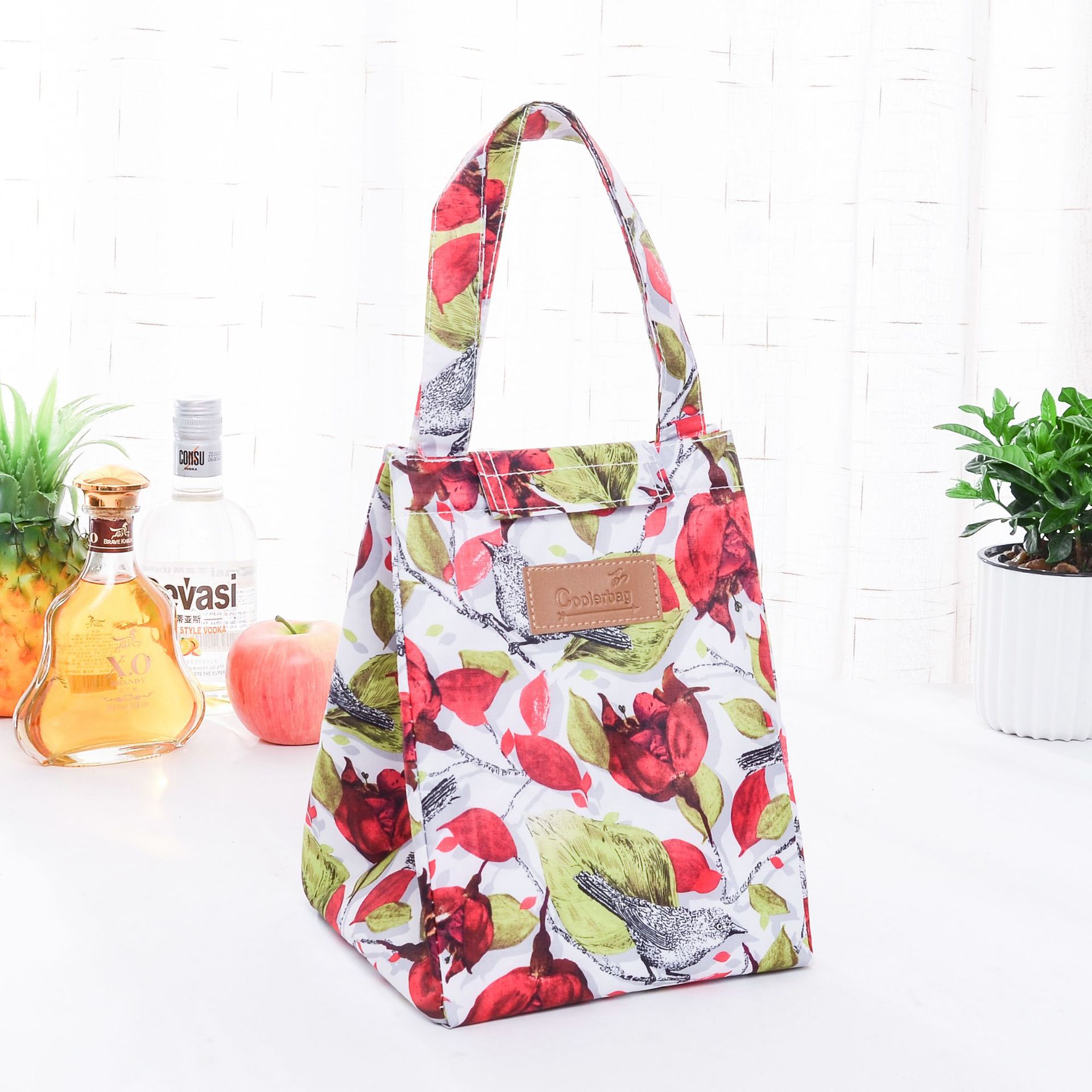 Fahrrad Blume Flamingo Mittagessen Taschen Für Frauen freundlicher Lebensmittel Kühltasche Mittagessen Kasten Kühler Mittagessen Kasten Isolierung Tragbare Tote tasche