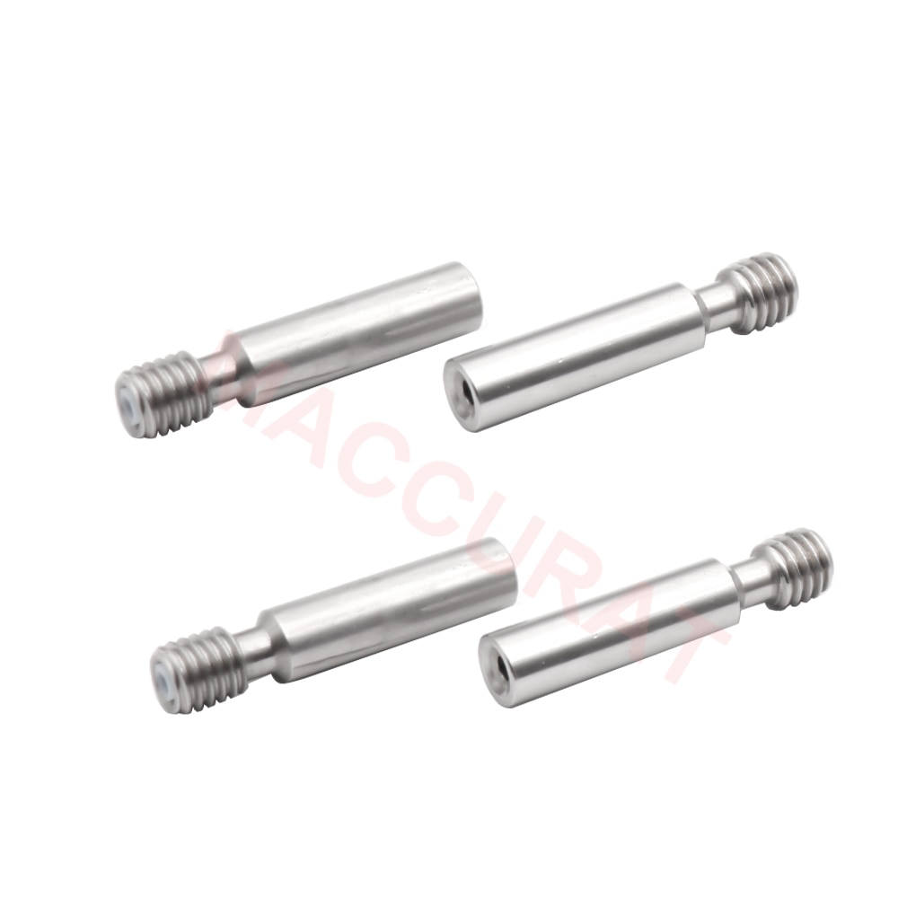 Lote de 5 unidades de roscas de acero inoxidable MK8 M6 con PTFE, 6x30mm, alimentación más larga, filamento de 1,75mm, piezas de impresoras 3D