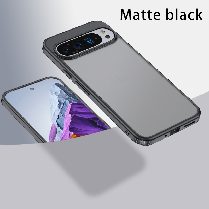 Coque Magsafe pour Google Pixel 9 Pro XL 8 7 Pro 8a 7a, blanc mat et transparent, chargement sans fil, antichoc, armure magnétique: Pour Pixel 9 / Black