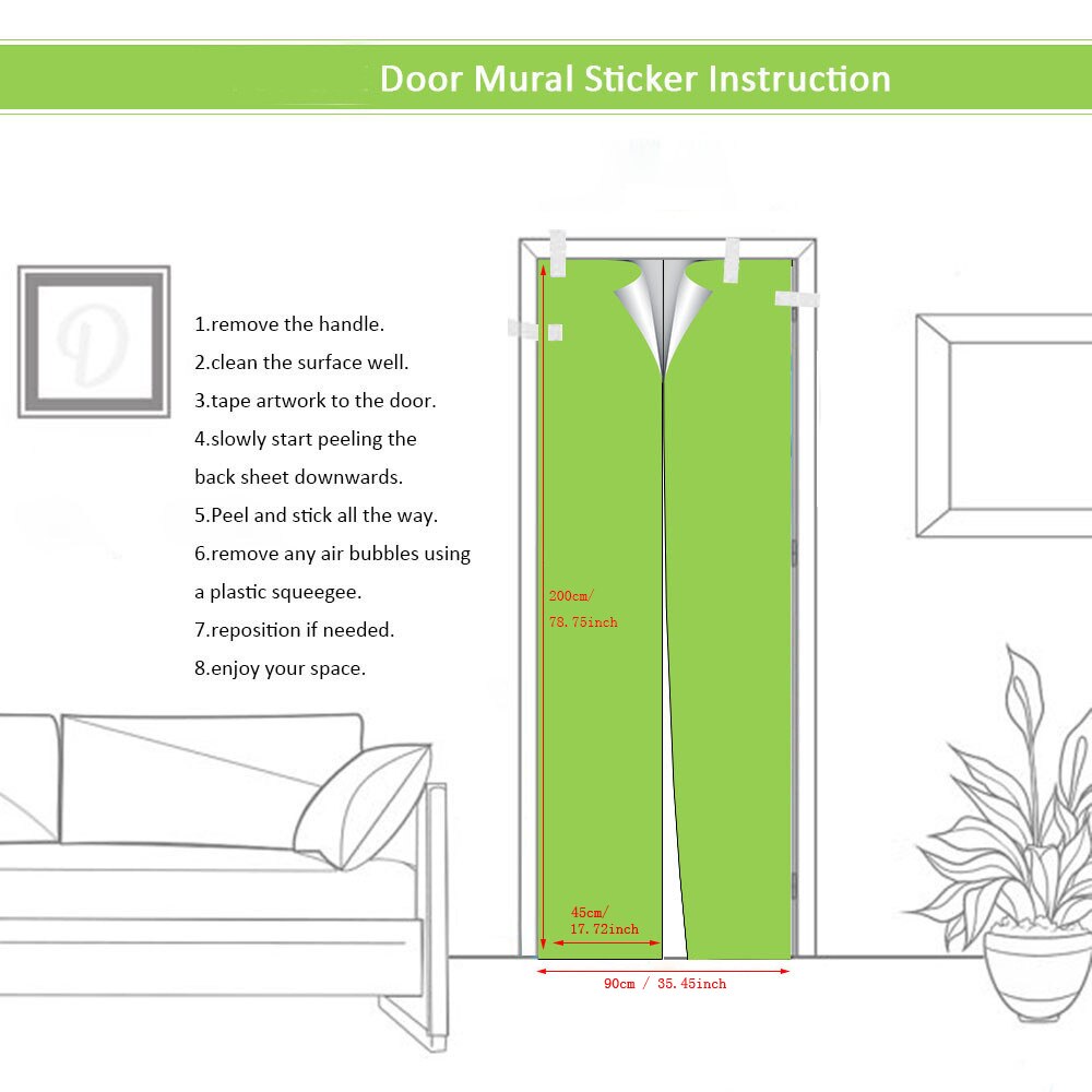 Door Stickers Home Decor Arabic Style Copper Door Wrap Wallpaper Decals Home Decoration