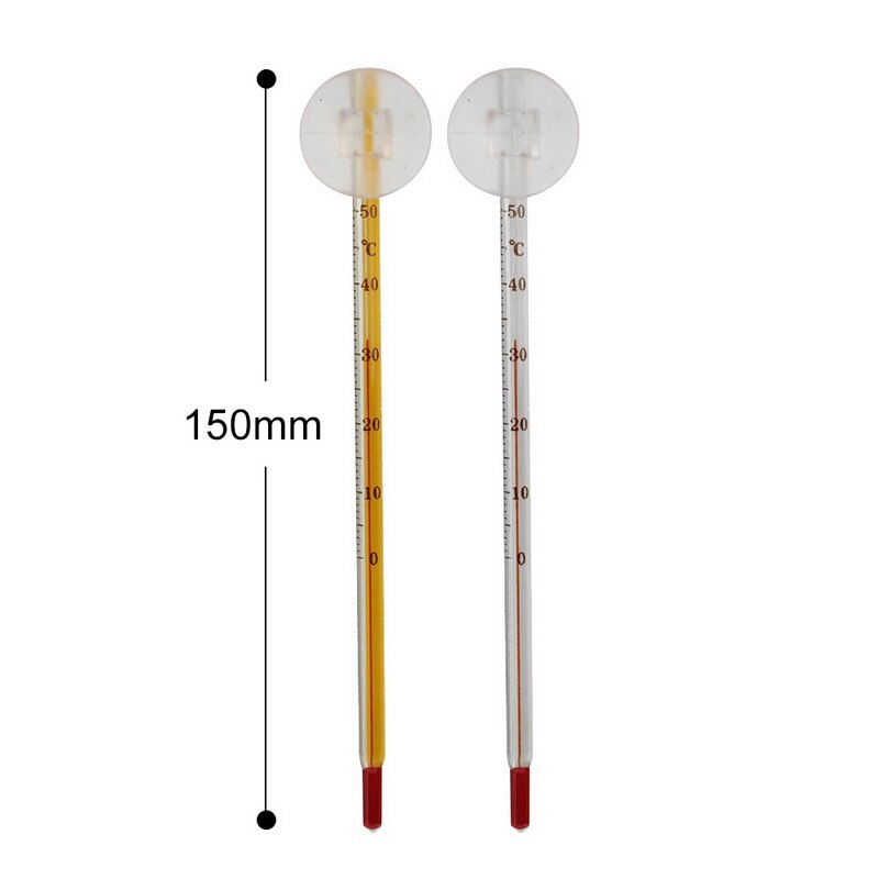 15Cm Hydrometer Aquarium Glas Aquarium Thermometer Aquarium Dompelpompen Glazen Thermometer Met Zuignap