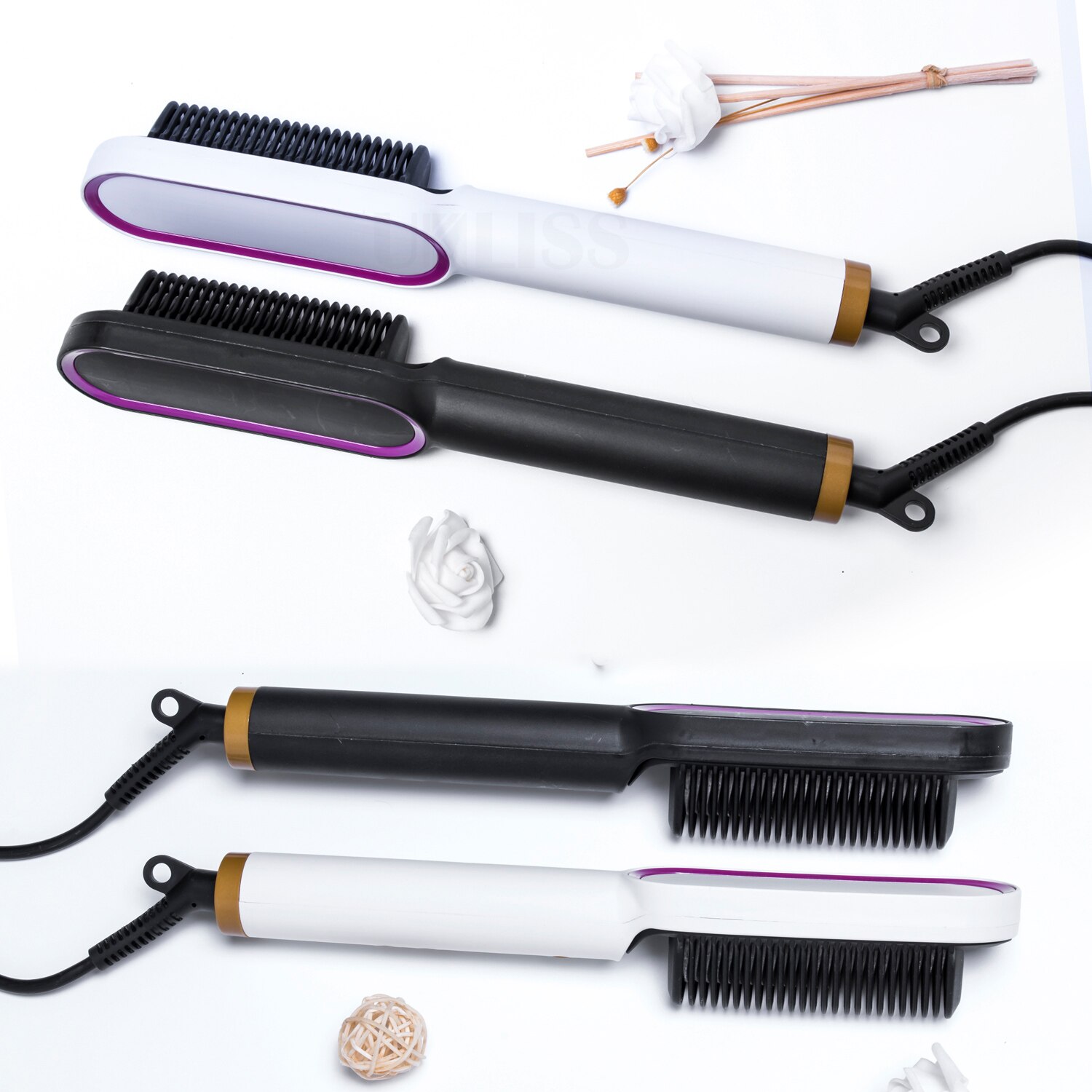 Piastra per barba per uomo pettine per capelli portatile strumento per raddrizzare professionale da viaggio per pettine per raddrizzare la barba corta e lunga