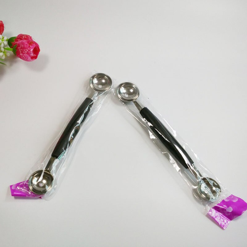 Rustfrit stål vandmelon frugt melon ske dobbelt størrelse køkkenværktøjssæt