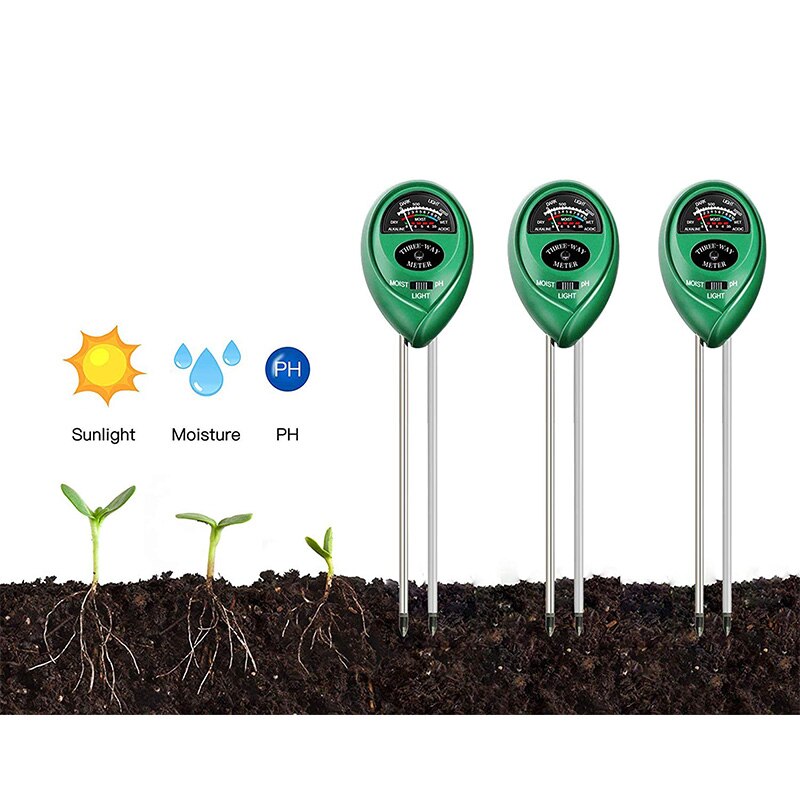 3-Packs Soil Moisture Meter,PH Meter, Light Meter,3-In-1 Soil Tester Kits with Moisture,Light and PH Test for Garden, Farm, Lawn