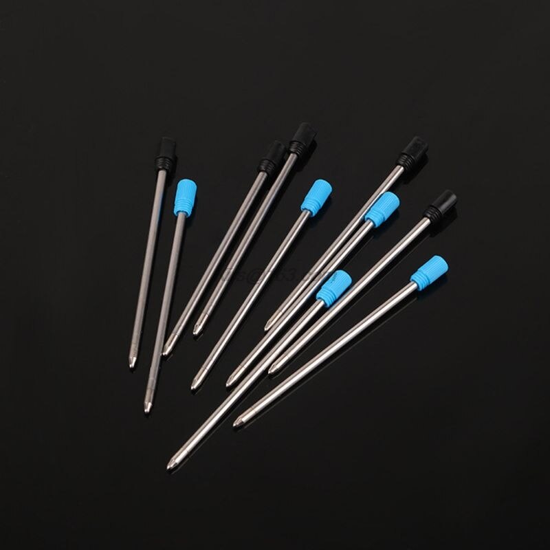 10pcs Ballpoint Pen Refills Replacement 1.0mm Blue Black Ink Color School Office