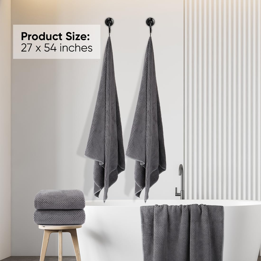 Set van 2 microvezel handdoeken: ultra absorberende badhanddoeken, zachte handdoeken voor in de badkamer, sneldrogende washandjes voor lichaam, sport, spa en yoga.