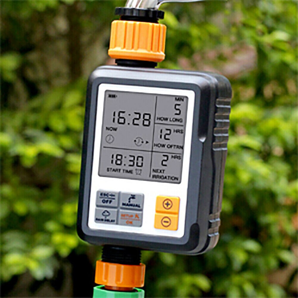Automatic Watering Timer Garden Watering Timer Irrigation Water Timer Digital IPX5 for Garden Lawn Hose 3 Inch Large Screen