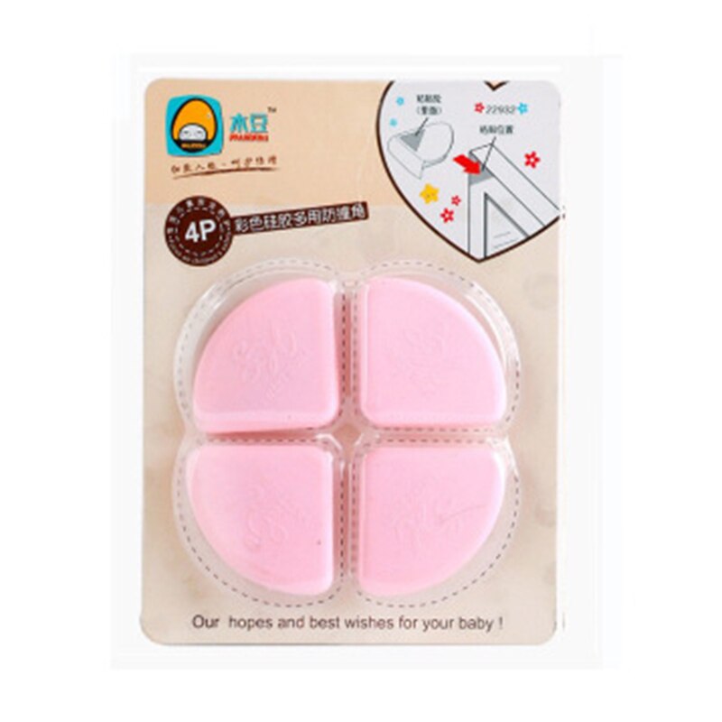 4Pcs/set Baby Safe Corner Protector Soft Silicon Table Desk Corner Guard Children Safety Edge Guards for Baby Kids Protection: 05 Pink 4Pcs