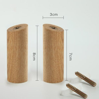 Crochets pour Robe en bois, décoration murale en bois de chêne, crochets pour manteaux, porte-vêtements, Europe du nord: 2pcs 8cm
