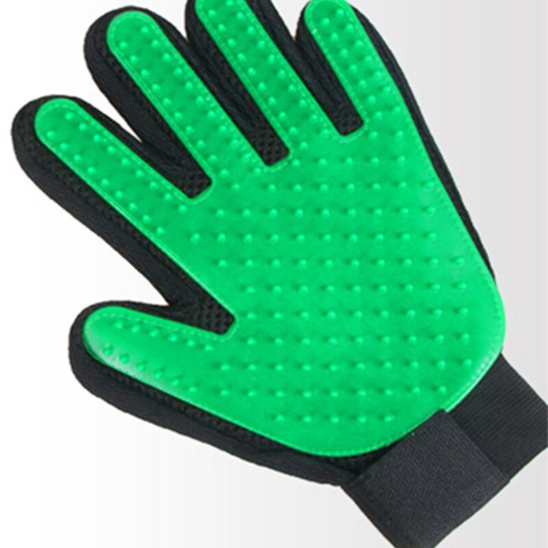 Luva removedora de pelos para animais, escova para remoção de pelos de cachorro e gato, esquerda ou direita, massageador de limpeza materiais de pente: Left green