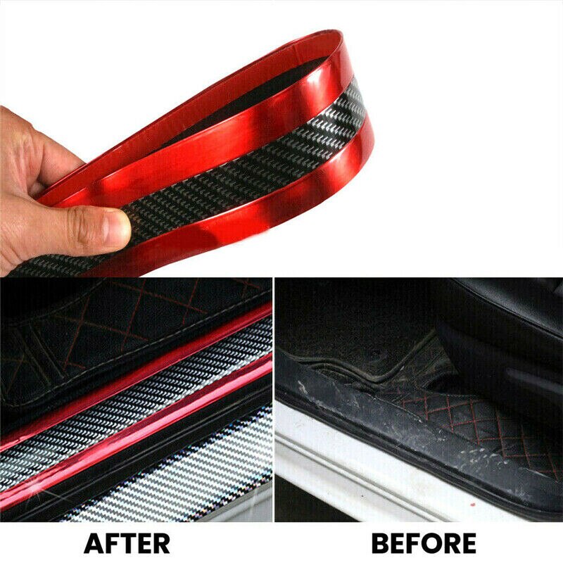 1 Meter Auto Carbon Stickers Auto Drempel Bescherming Sticker Voor Deur Kofferbak Body Bumper Automobiles Exterieur Accessoires