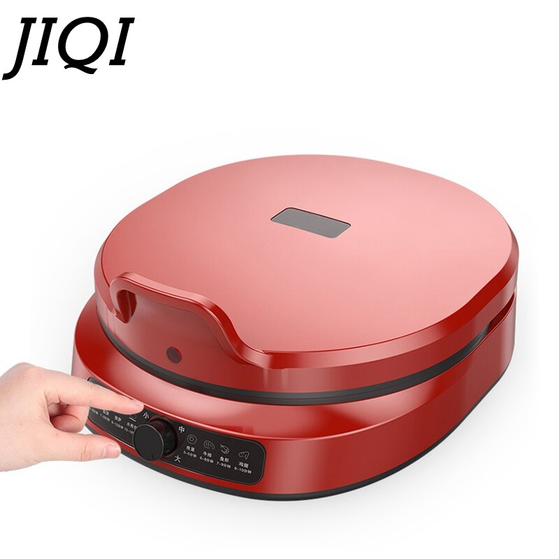 JIQI Suspended Double-Sided Heating Baking Pan Electric Skillet Automatic Pizza Pancake BBQ Maker Grilling Machine 110/220V