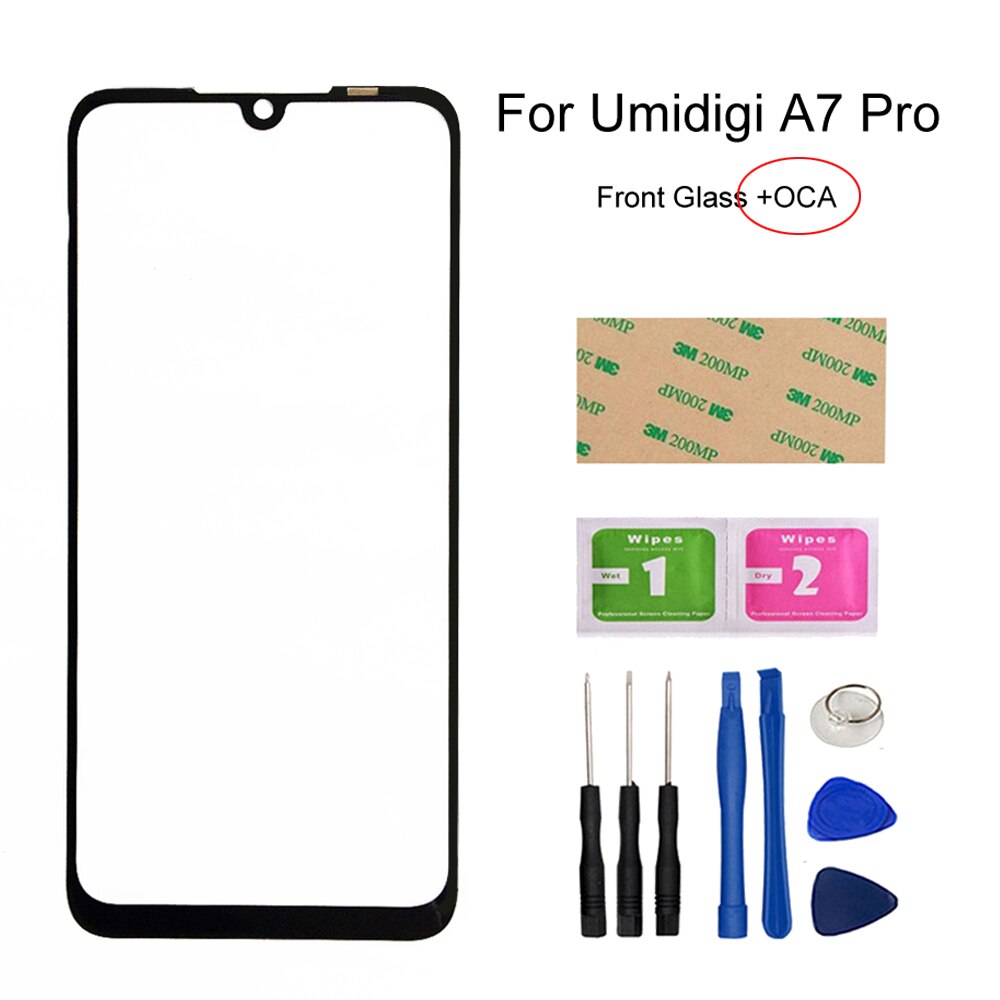Panneau d&#39;écran tactile pour Umi Umidigi A7 Pro/A9 Pro, panneau en verre avant (sans écran tactile), pièces de réparation de téléphone portable, colle 3m: A7 Pro Tools